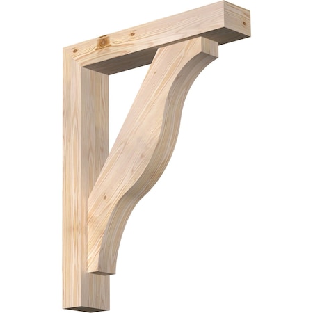 Ekena Millwork Funston Block Smooth Bracket w/ Offset Brace, Douglas Fir, 5 1/2"W x 28"D x 36"H BKT0604X28X36FST05SDF